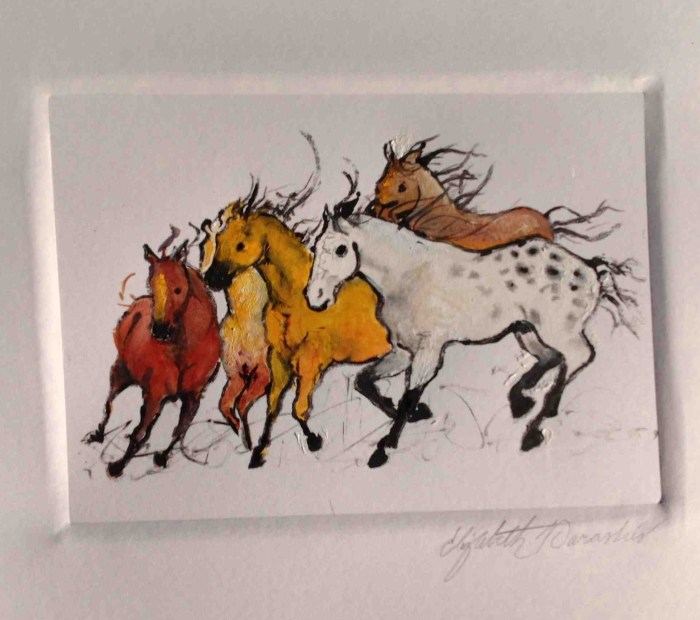 "Cinco Hermanos (5 Brothers)," monoprint by Elizabeth Parashis, copyright 2014