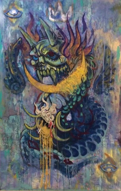 "Revolution Within" acrylic painting by Jennifer Cordiglia, copyright 2017