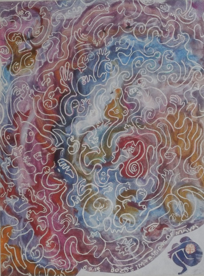"Impressions of Maya," watercolor by Erik Kaye copyright 2017