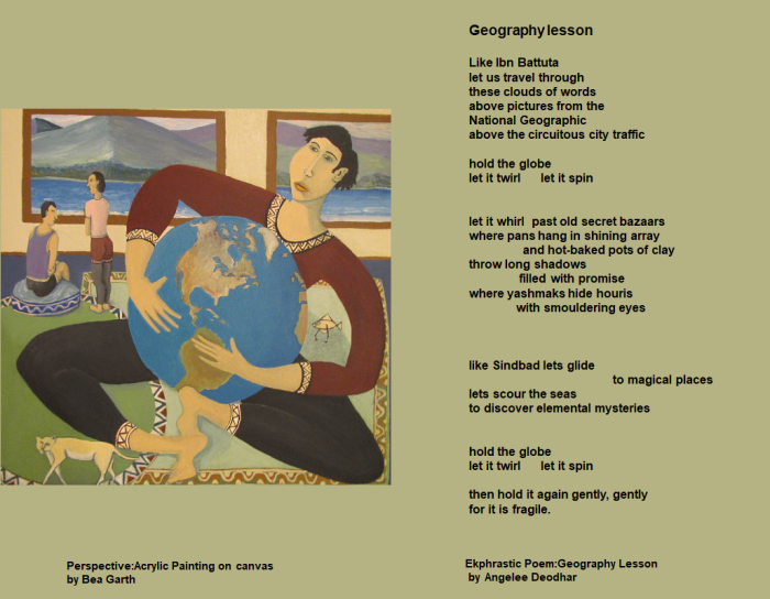 "Geography lesson," ekphrastic poem by Dr. Angelee Deodhar, copyright 2017