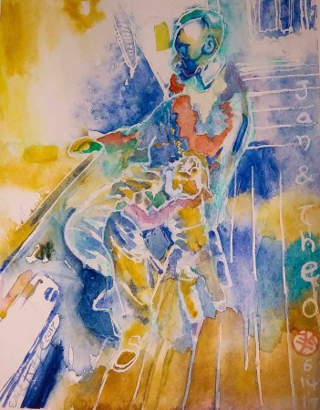 "Jan and Theo," watercolor by Erik Kaye, copyright 2017