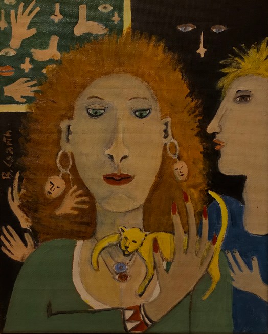 "The Collector" by Bea Garth, copyright 2020, acrylic on canvas 10x 8 in.